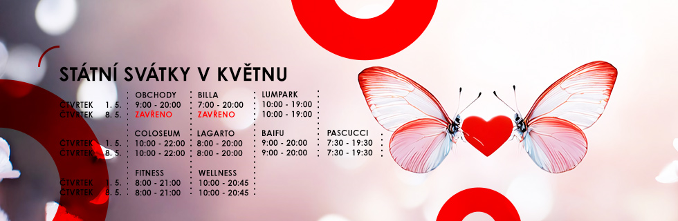 majove svatky oteviraci doba